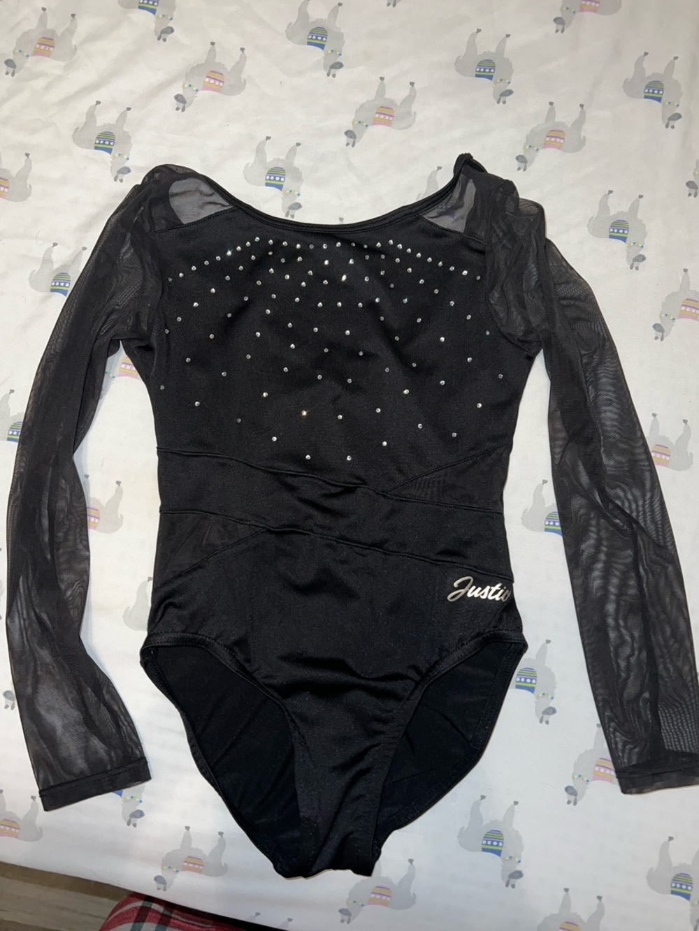 Gymnastics Leotard- Black rhinestones Justice